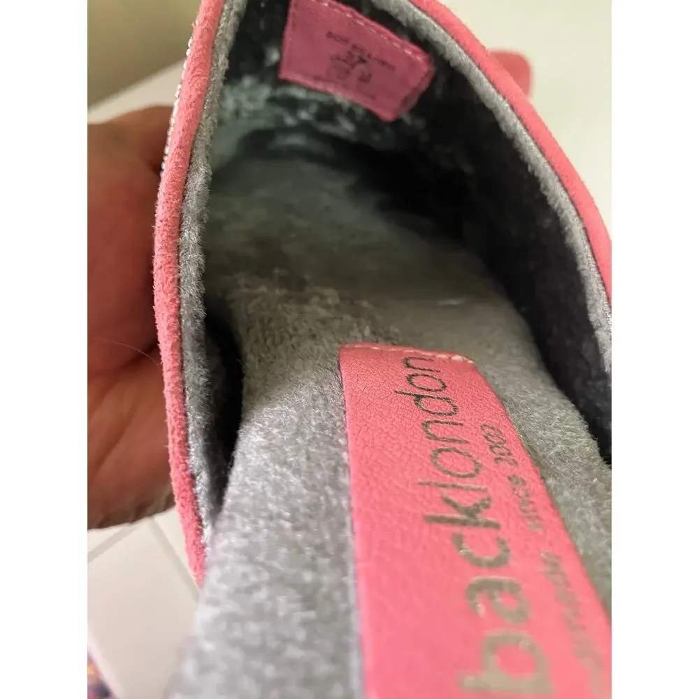 Laidback London Beaded Suede Mule Slides Pink Silver EU 37 US 6.5–7 - Picture 5 of 7